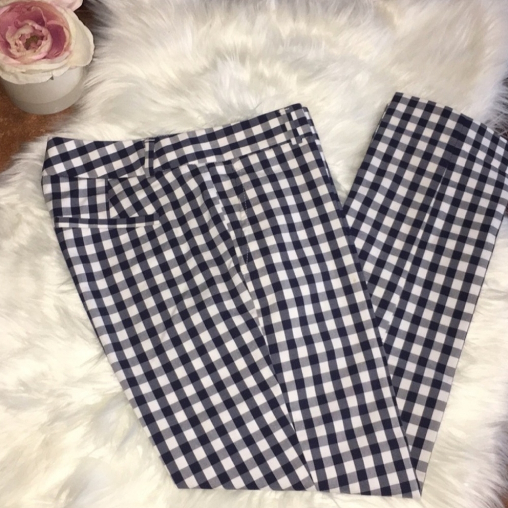 Banana Republic Ryan Gingham Santeen Pants Size 0P